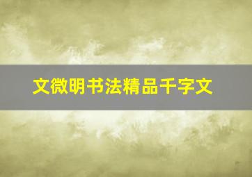 文微明书法精品千字文