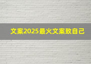 文案2025最火文案致自己