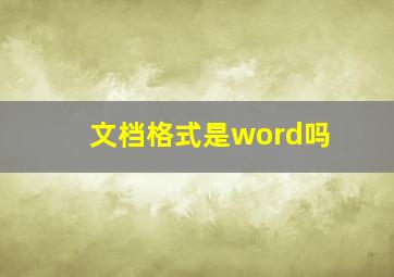 文档格式是word吗