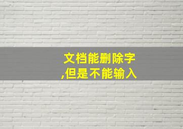 文档能删除字,但是不能输入