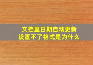 文档里日期自动更新设置不了格式是为什么