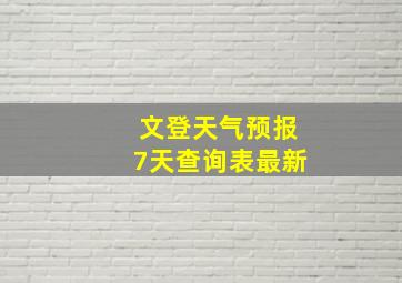 文登天气预报7天查询表最新