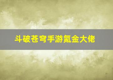 斗破苍穹手游氪金大佬