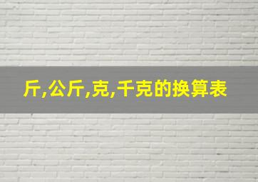 斤,公斤,克,千克的换算表