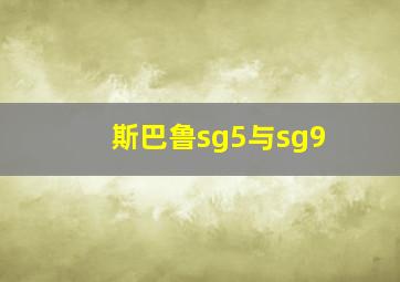 斯巴鲁sg5与sg9