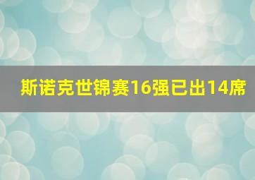 斯诺克世锦赛16强已出14席