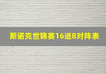 斯诺克世锦赛16进8对阵表