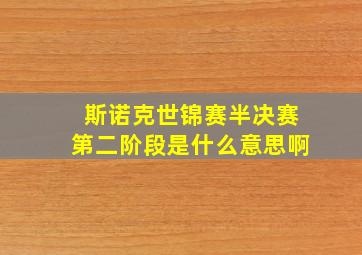 斯诺克世锦赛半决赛第二阶段是什么意思啊