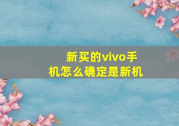 新买的vivo手机怎么确定是新机