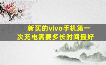 新买的vivo手机第一次充电需要多长时间最好