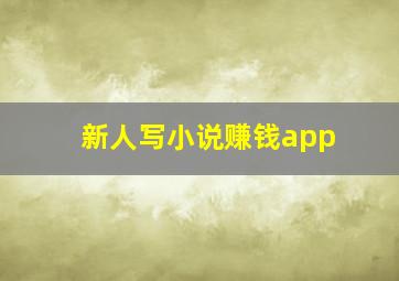 新人写小说赚钱app