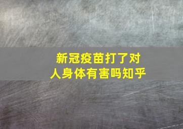 新冠疫苗打了对人身体有害吗知乎