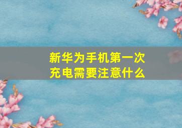 新华为手机第一次充电需要注意什么