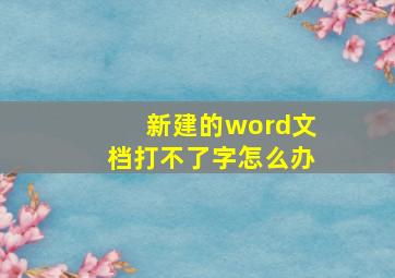 新建的word文档打不了字怎么办