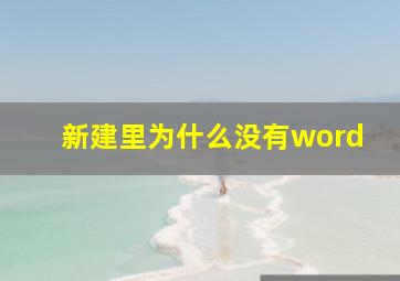 新建里为什么没有word