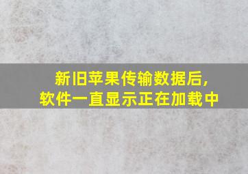 新旧苹果传输数据后,软件一直显示正在加载中