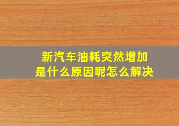 新汽车油耗突然增加是什么原因呢怎么解决