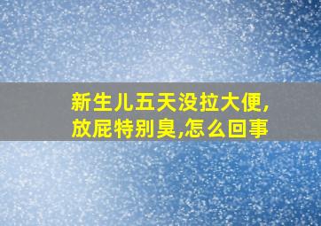 新生儿五天没拉大便,放屁特别臭,怎么回事