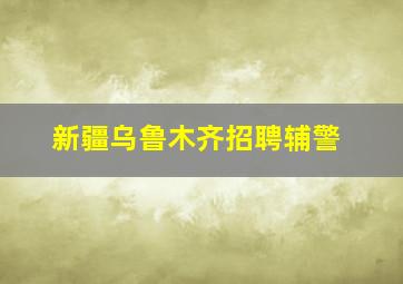 新疆乌鲁木齐招聘辅警