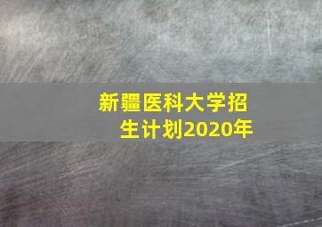 新疆医科大学招生计划2020年