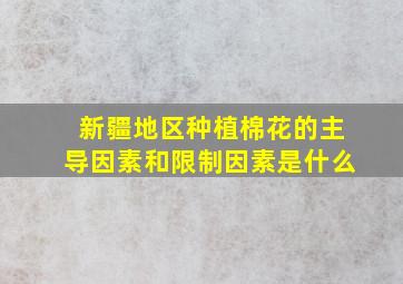 新疆地区种植棉花的主导因素和限制因素是什么