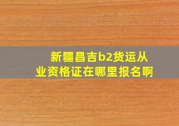 新疆昌吉b2货运从业资格证在哪里报名啊