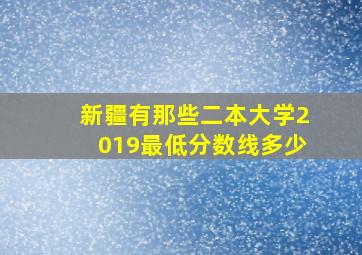 新疆有那些二本大学2019最低分数线多少