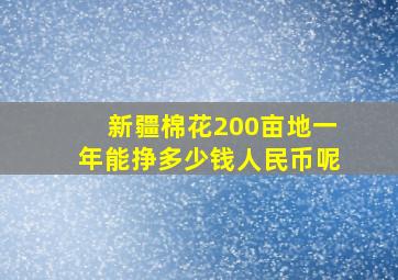 新疆棉花200亩地一年能挣多少钱人民币呢