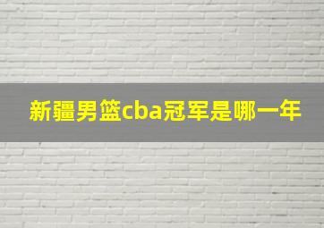 新疆男篮cba冠军是哪一年