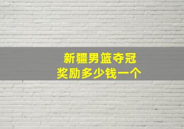 新疆男篮夺冠奖励多少钱一个