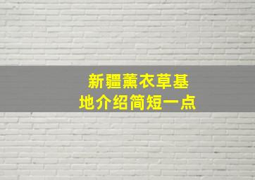 新疆薰衣草基地介绍简短一点