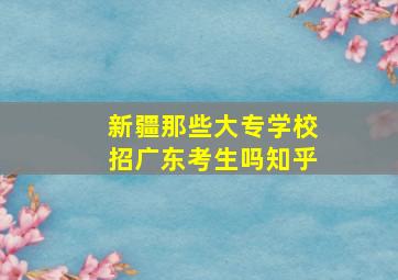 新疆那些大专学校招广东考生吗知乎