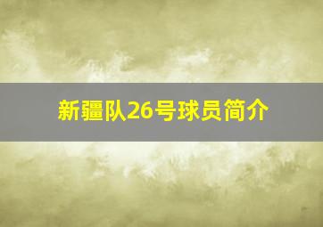 新疆队26号球员简介