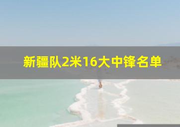 新疆队2米16大中锋名单