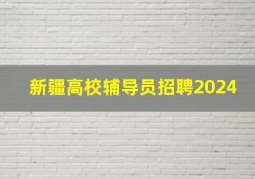 新疆高校辅导员招聘2024