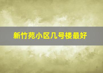 新竹苑小区几号楼最好