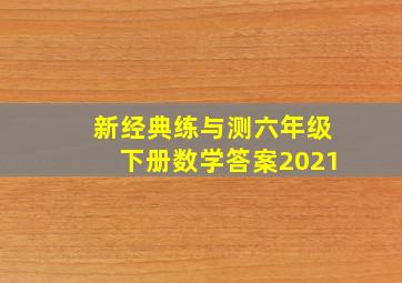 新经典练与测六年级下册数学答案2021