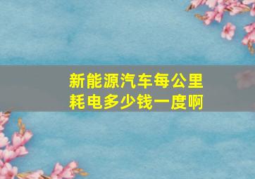 新能源汽车每公里耗电多少钱一度啊