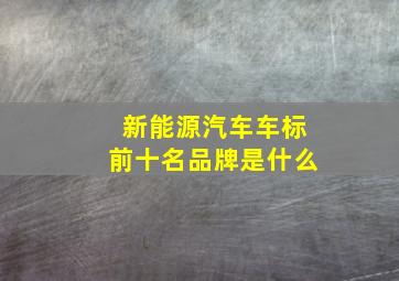 新能源汽车车标前十名品牌是什么