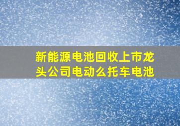 新能源电池回收上市龙头公司电动么托车电池