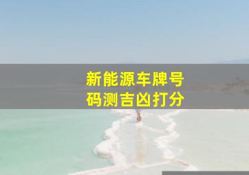 新能源车牌号码测吉凶打分