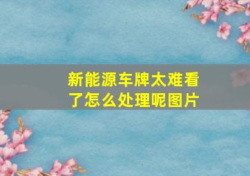 新能源车牌太难看了怎么处理呢图片