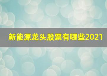 新能源龙头股票有哪些2021