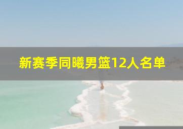 新赛季同曦男篮12人名单