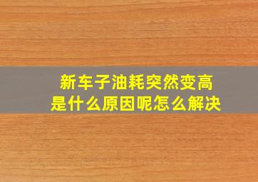 新车子油耗突然变高是什么原因呢怎么解决