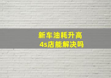 新车油耗升高4s店能解决吗