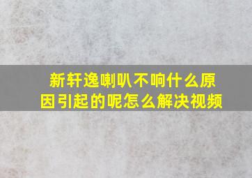 新轩逸喇叭不响什么原因引起的呢怎么解决视频