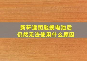 新轩逸钥匙换电池后仍然无法使用什么原因