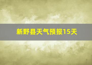 新野县天气预报15天