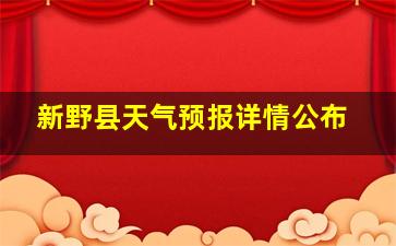 新野县天气预报详情公布